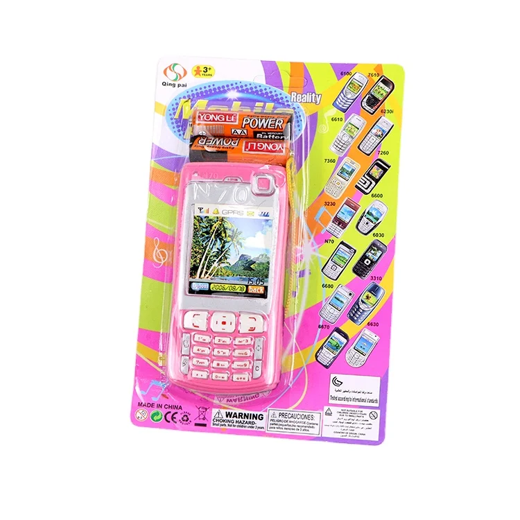 2024 Hot selling Kids mobile telephone with battery plastic toy small music N70 mobile phone toy