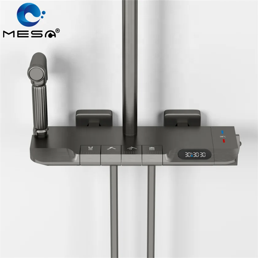 MESA digital shower system set thermostatic piano shower set in bathroom for sale