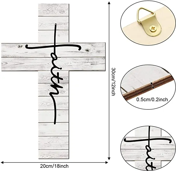 Customized Good Quality Hanging Decor-faith Designed Wood Cross farmhouse decor
