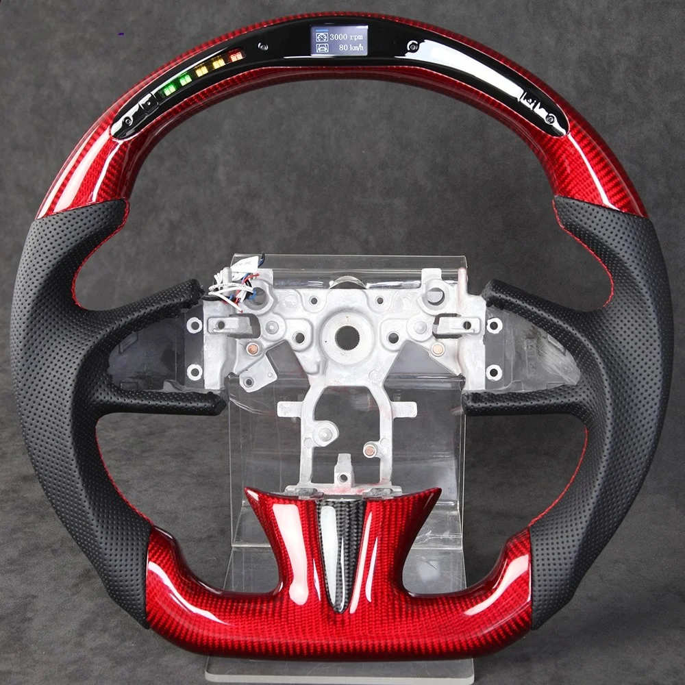 Перфорированный кожаный руль из углеродного волокна со светодиодом для Infiniti Q50