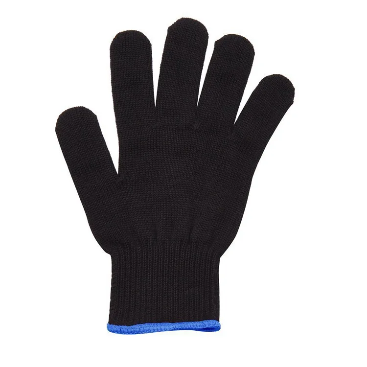 Biumart Heat Resistant Gloves for Hair Curler Straightener Hand Protection Silicone Anti-slip Black Styling