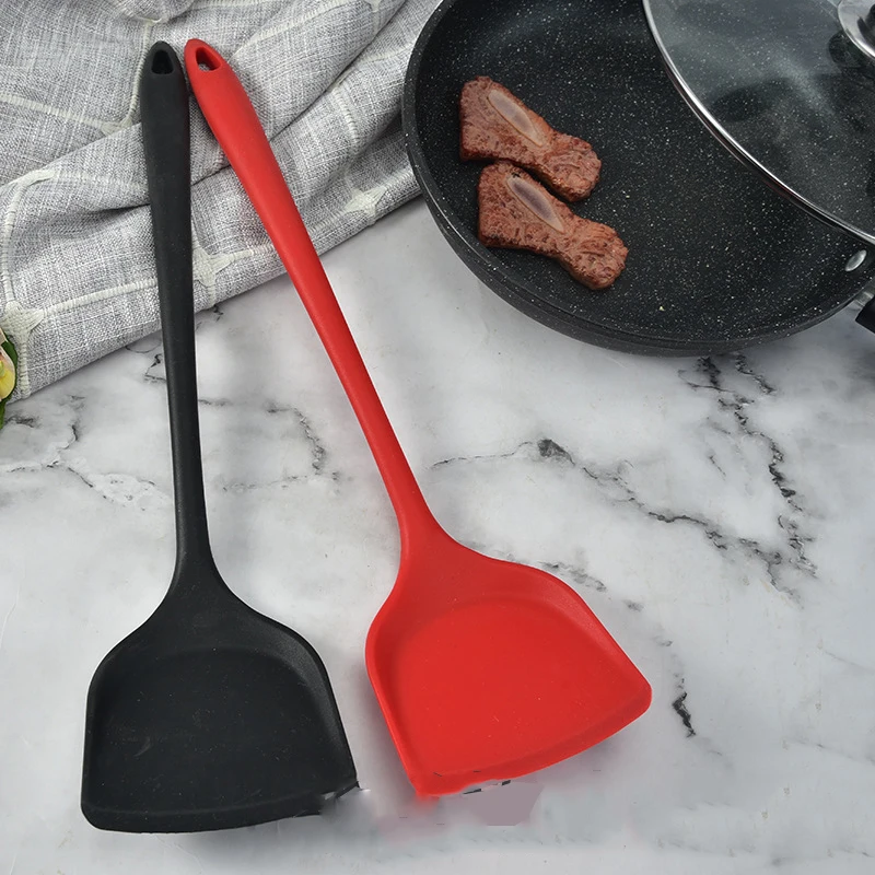 Color Household Silicone One-Piece Nonstick Cheap Kitchen Utensils Extended Silicone Rubber Shovel Cooking Spatula