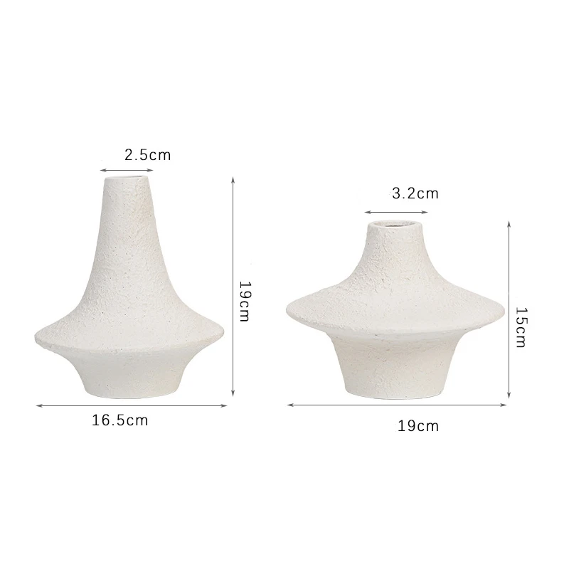 High Quality Modern Nordic Irregular Shape Aesthetic Vase White Matte Ceramic Home Decor Flower Vase