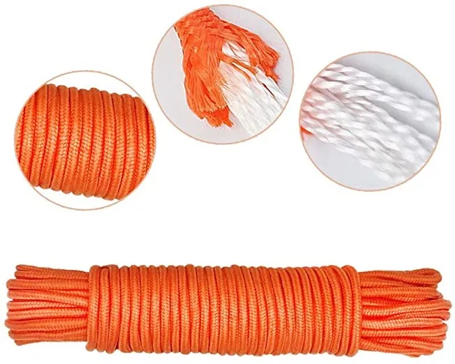 
safety rappelling rope nylon pp rope, braided nylon polyester rope for climbing 3mm-20mm 