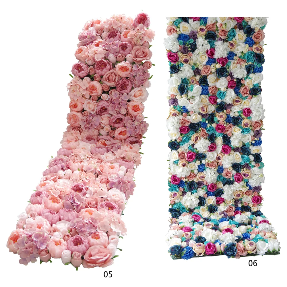 Custom hot sales  Wedding Stage 3D Flower Background Decoration Pink Rose Flower Wall Curtain Fabric Flower Wall