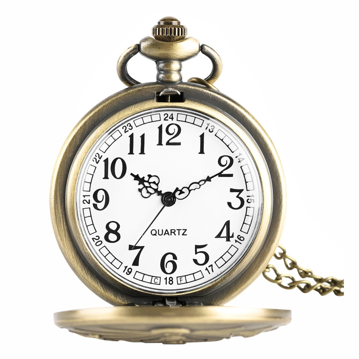 Wholesale Antique Bronze Masonic Pocket Watch with Watch Chain