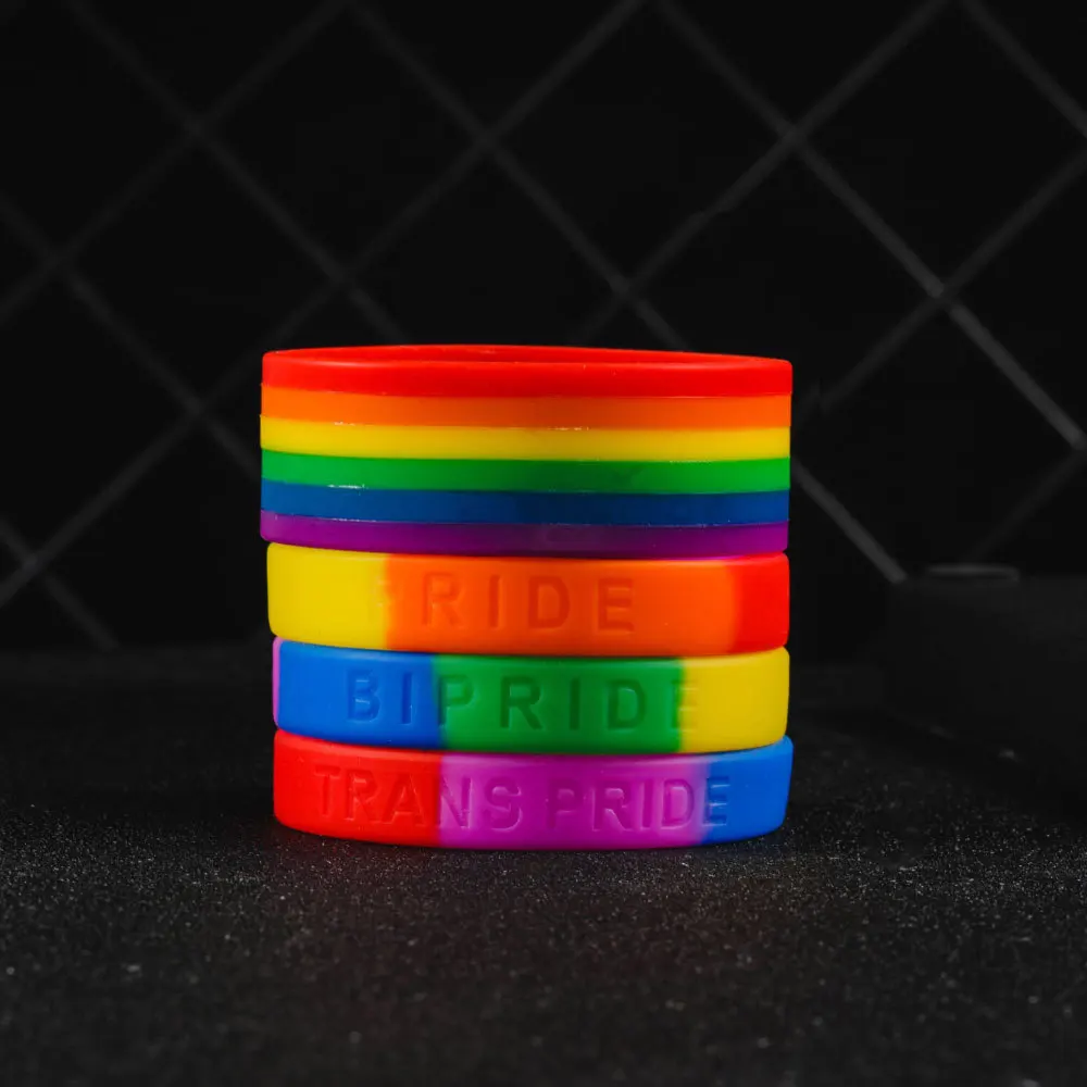 Cheap Custom Logo Full Color Print Party Sport Basketball Festival PRIDE Silicone Wristband