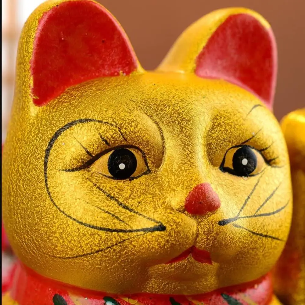 
Large Beckoning Ceramic Maneki Neko Lucky Cat, 7