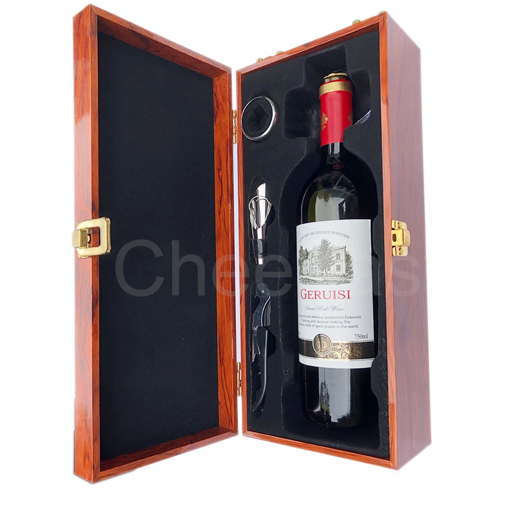 Decorative Whiskey Wooden Single Wine Box Bottle