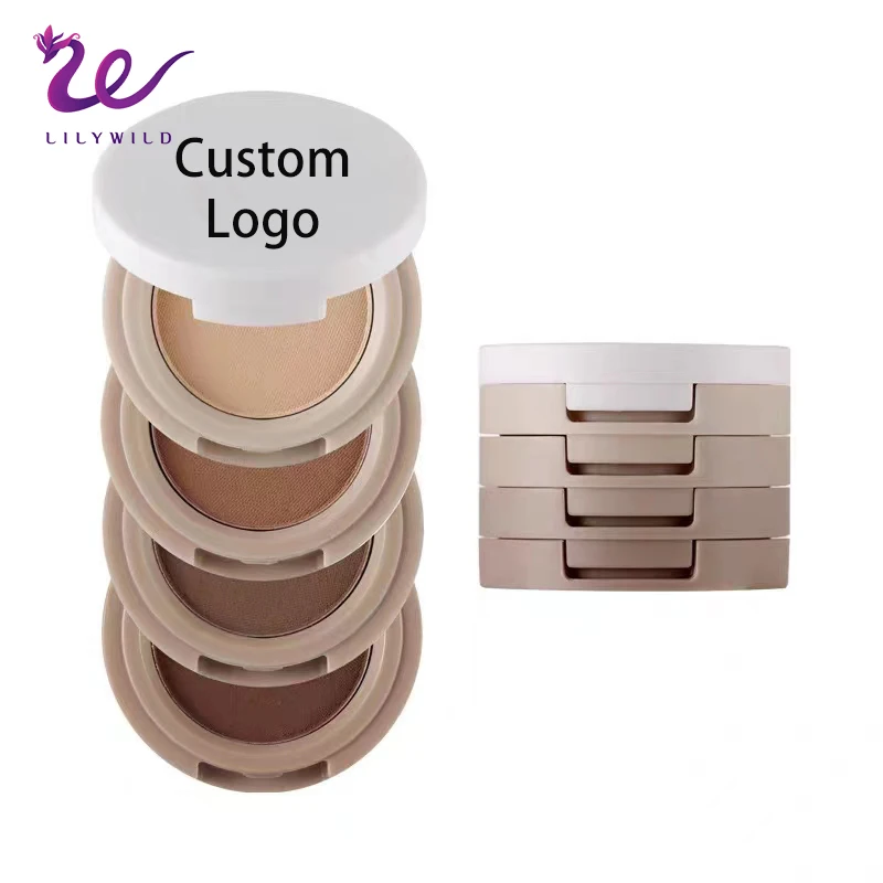 Private Label custom logo High Pigmented 4 color  Eye Shadow Mini Natural Customizable Makeup Eyeshadow Palette