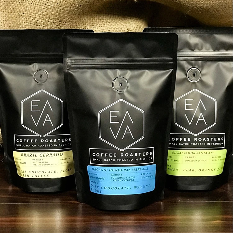 Biodegradable Matte White 100G 250G 500G 1 2 5 10 Kg Resealable Ziplock Mylar Stand Up Pouch Espresso Roasted Coffee Bean Bags