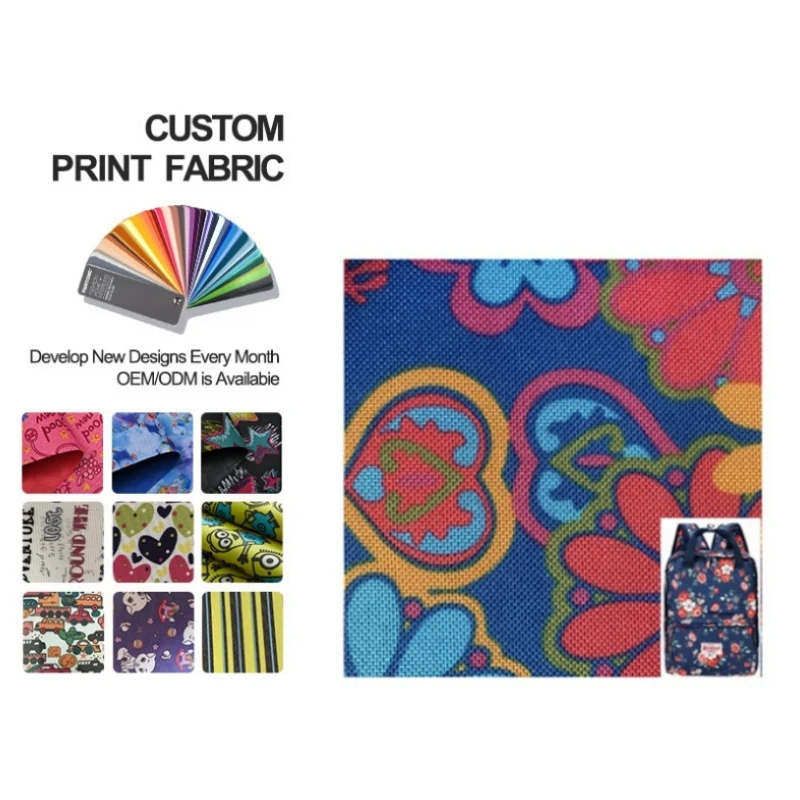 High Quality printing oxford fabric 300D 500D 600D polyester fabric PVC coated custom printed