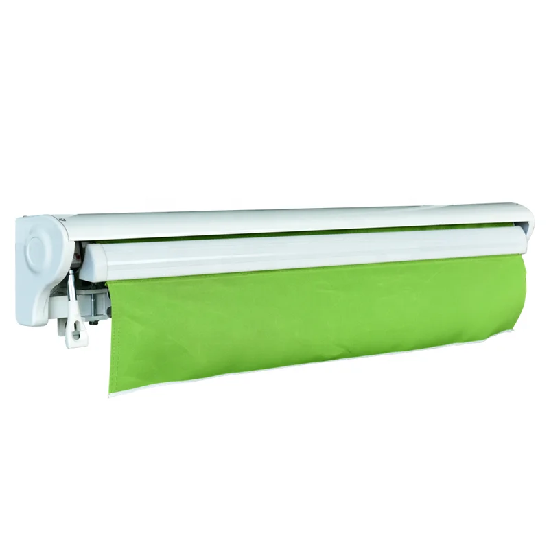 12x10FT 3.6x3M Retractable Aluminum Polyester Patio Sun Shade Awning Cover With UV & Water-Resistant Fabric and Crank Handle