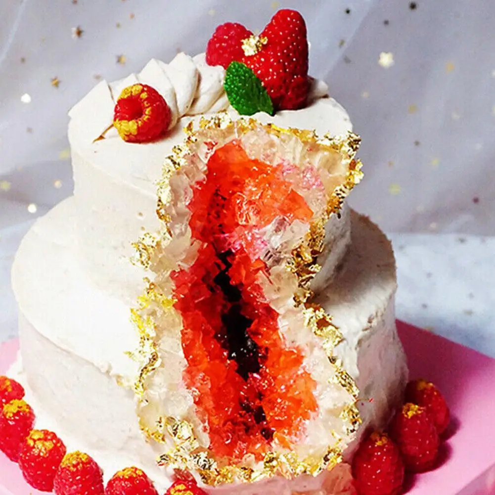 2.5 cm Foil Food Decoration Leaf Paper Sheets Food Ingredients Gold Cake Baking Drink Candy 99% Pure 24 K Edible Decorations