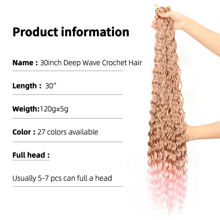 Wholesale Colorful 120g Bulk Braiding Hair Deep Wave Twist Crochet Hair for Braiding Hair Extensions Dreadlocks