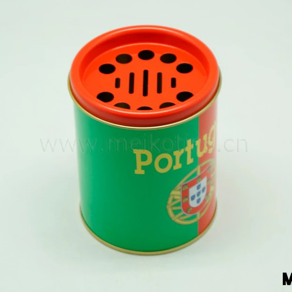 Круглая жестяная коробка для специй