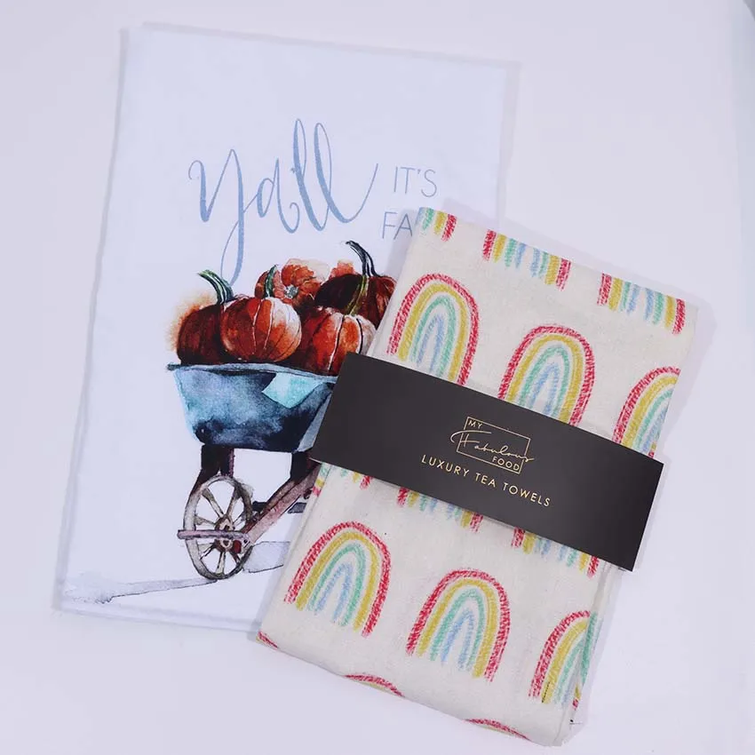 HOSHOM 2024 stocked printed polyester 350gsm sublimation blank plain waffle kitchen tea towel hand for heat press printing