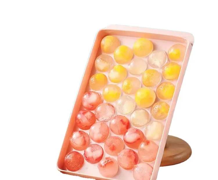 Easy Open Easy-release Elastic Round Square Silicone Tray Ice Maker With Lid Durable Ice Cube Trays For Freezer