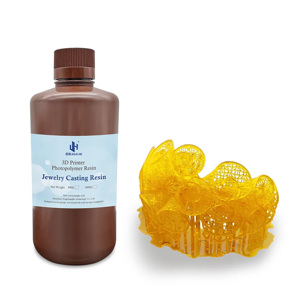 JAMG HE  Filigree Yellow Green Jewelry Castable Resin For 3D Printer 4k 6k 8k DLP LCD SLA Photopolymer Casting Resins