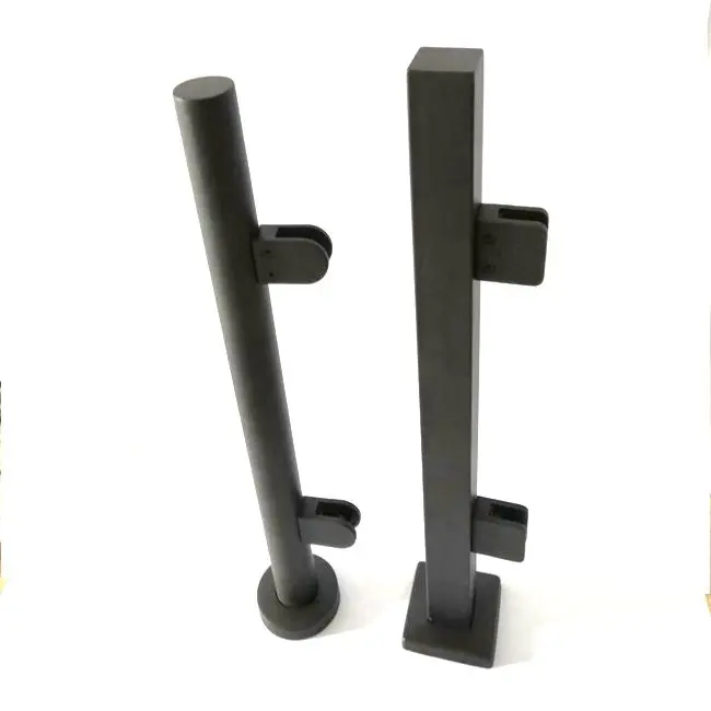 Square  handrail baluster post with square base plate