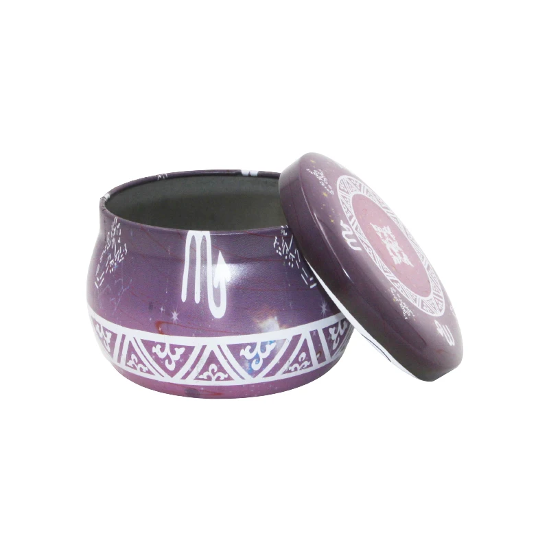 Factory price different printings empty tin candle round tin cans