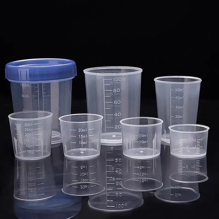 100ml 250ml 500ml 1000ml 2000ml Lab Graduated Plastic Beaker Measuring Cup With Plastic Handle