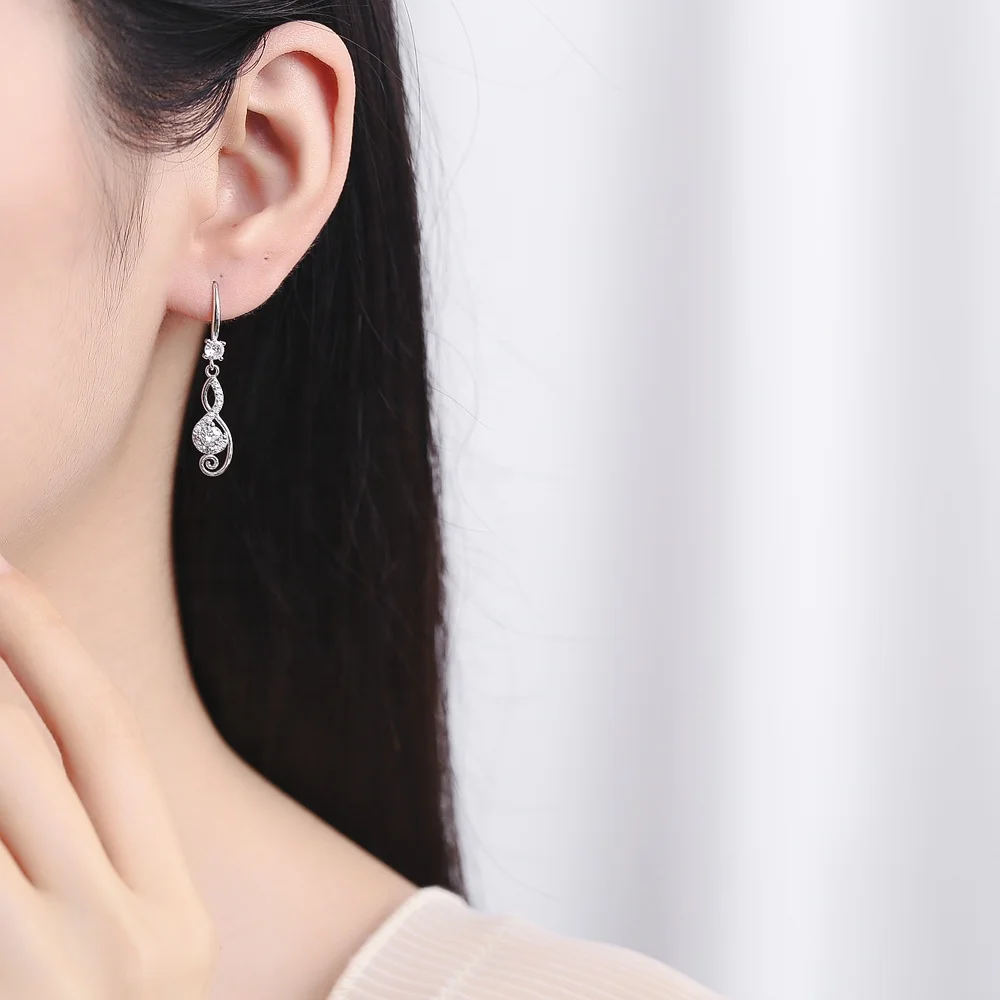 Wholesale Exotic Fish Hook Drop Earrings in Real Silver 925 Dangle Earrings for Women