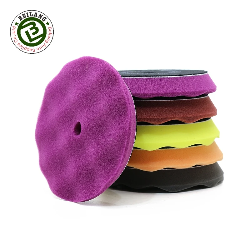 Newest Wave Sponge Auto Care Purple Cutting Pad 5inch Foam Buffing and Polishing Pad