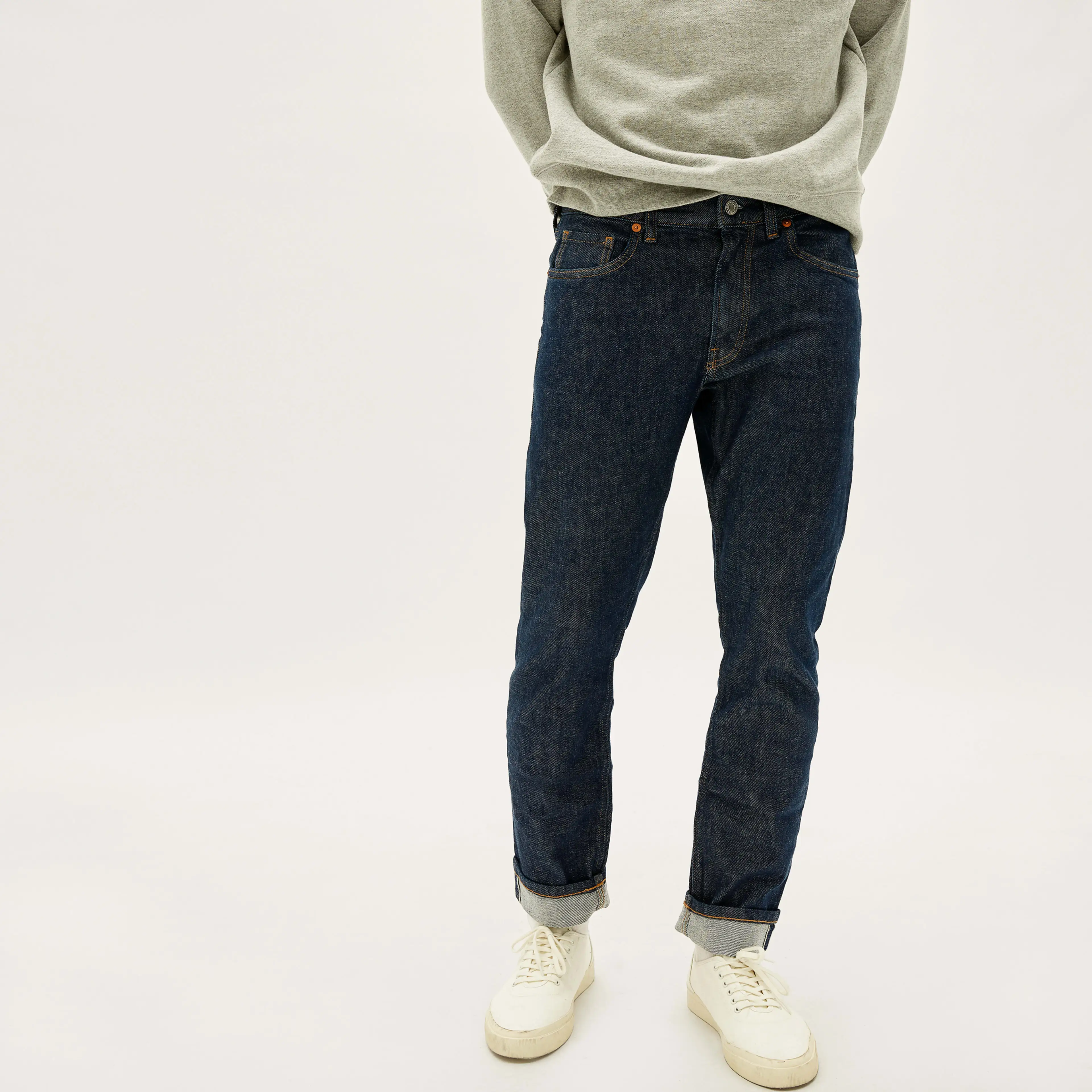Small MOQ custom brand patch vintage rock style selvage 11~17oz raw 100% cotton  denim men jeans