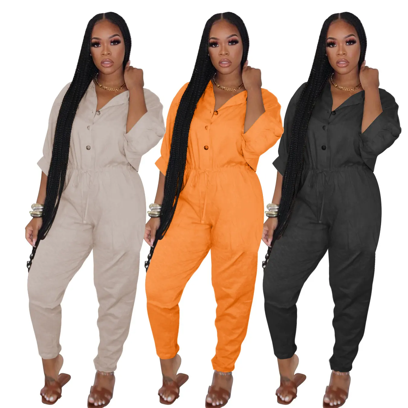 2022 fall new arrival wholesale long sleeve fashion elegant women formal casual winter clothes 1 one piece rompers jumpsuits
