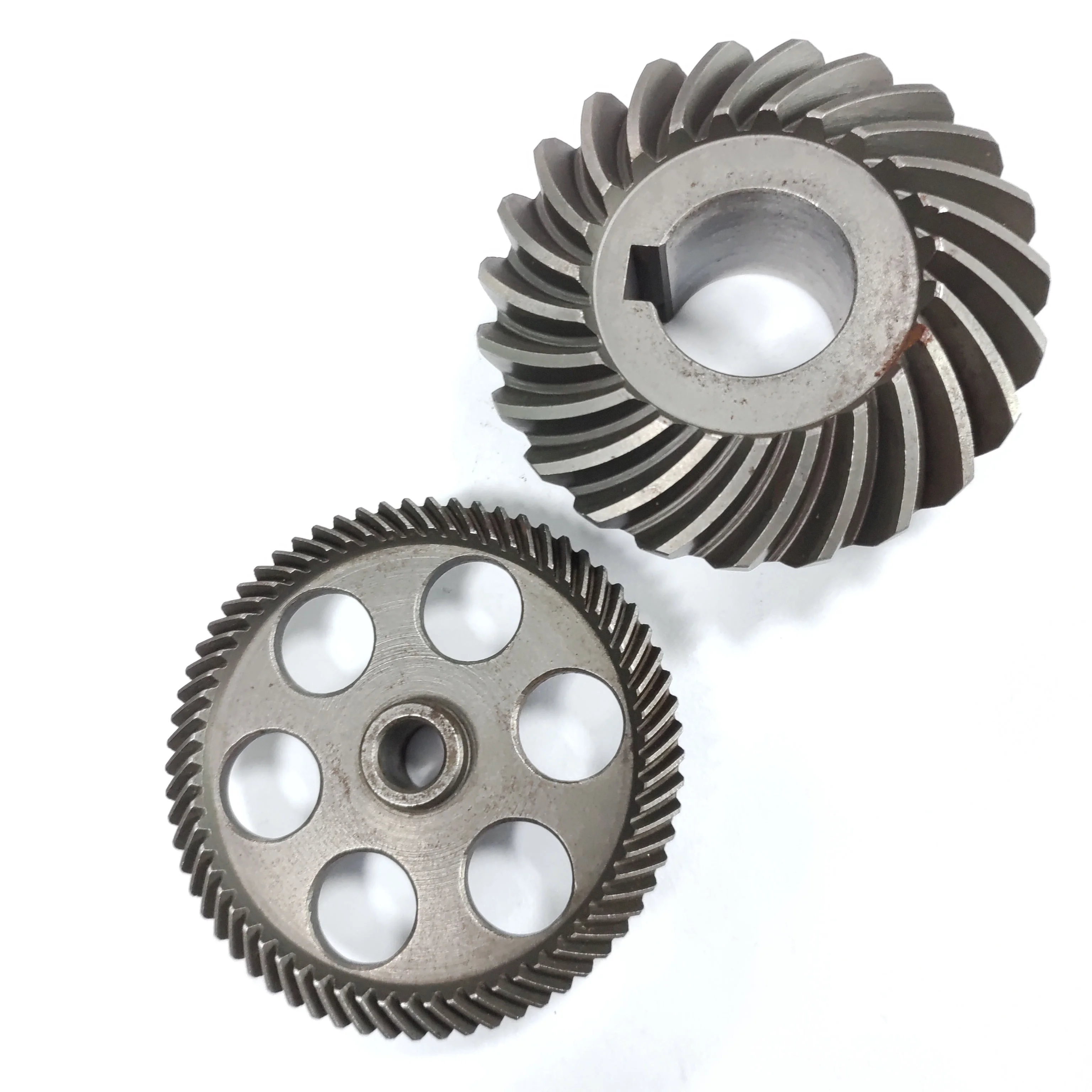 Custom Carbon Steel Spiral Bevel Gear Set Steel Double Pinion Inner Gears For CNC Machine