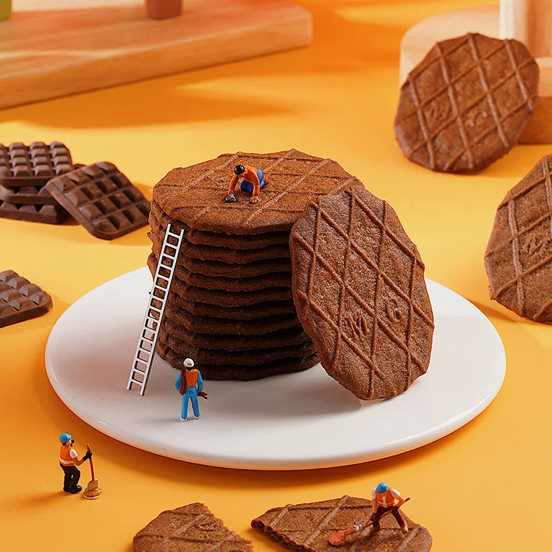 Wholesale Top Selling Products 2024 Snack 315g/bag Chocolate Malt Cocoa Flavore Waffle Thin Biscuit Cracker