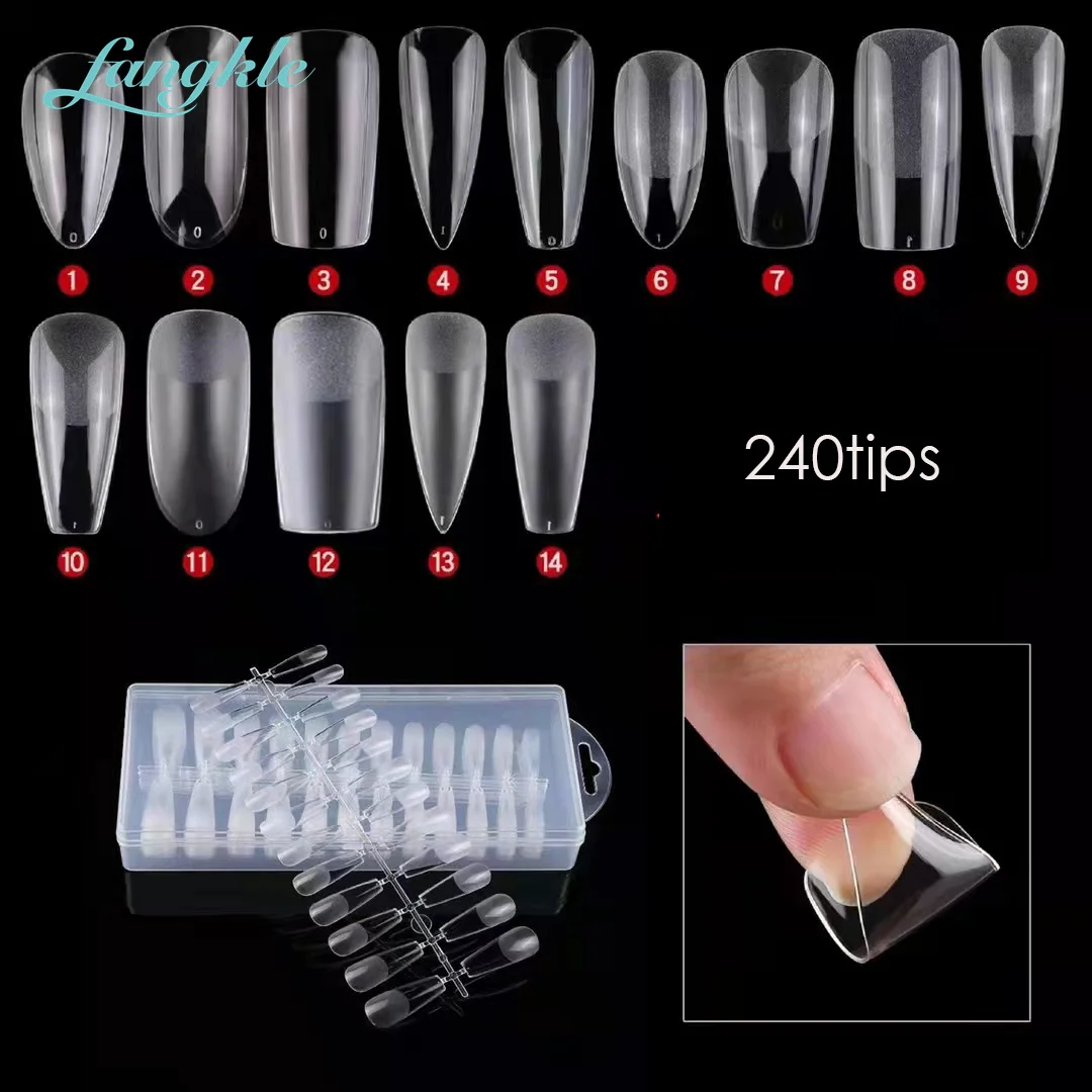 Wholesale Nail Tips 12sizes 500tips Soft Gel Nail Tips without White Trace