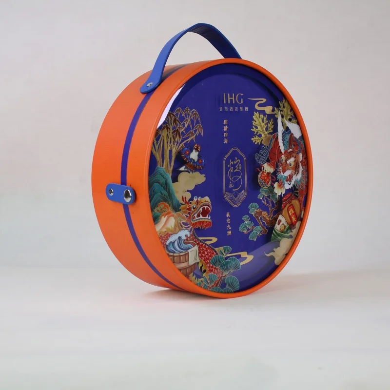 Custom luxury printed gift cylinder round boxes wholesale paper chocolate box packaging