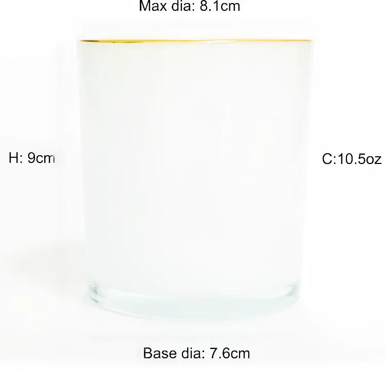 New Hot glass candle vessel Gold Rim Glass Jar For Candle Making Luxury Spray Glass Candle Holder