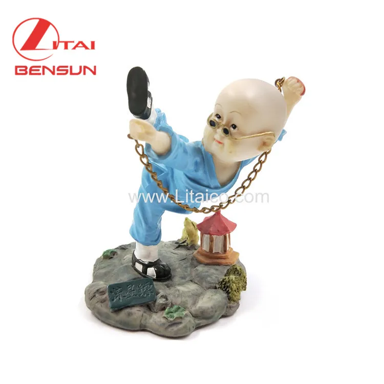 Resin Crafts ODM OEM Decorations Room Ornaments Arts Custom Young Monk Polyresin Figurine Statues