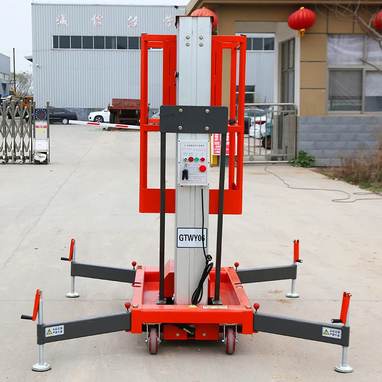 Shanding light mobile telescopic 4m 6m 8m 10m 12m 14m single mast aluminum alloy lift platform