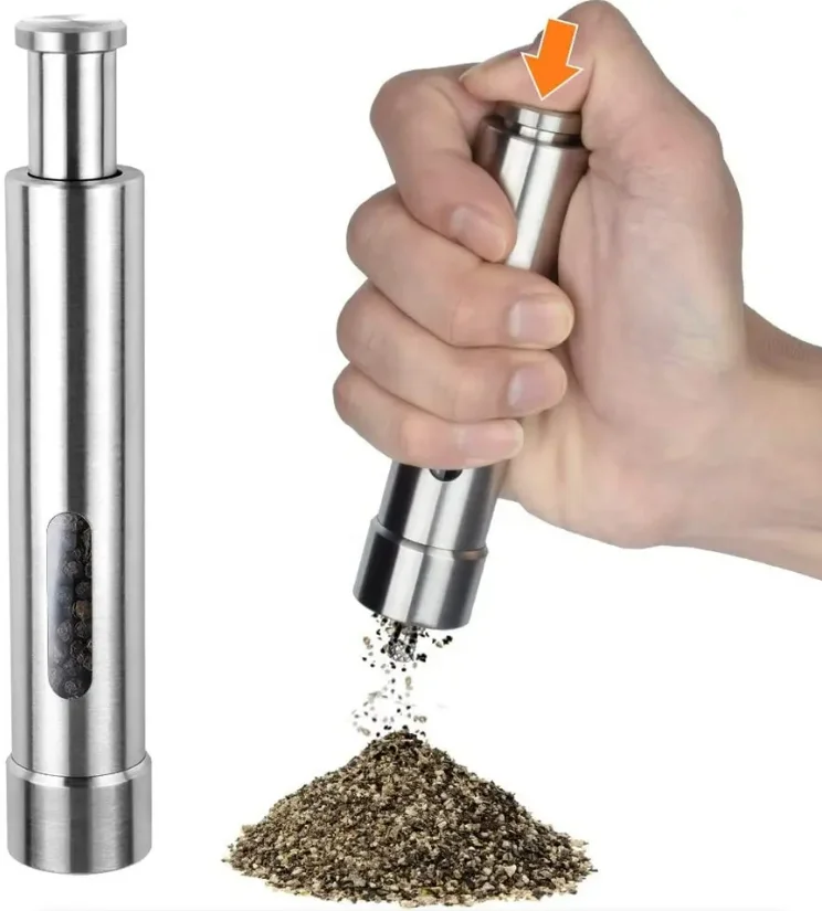 Cheap Factory Price Manual portable one-handed thumb pepper mill Stainless Steel mini thumb pepper grinder
