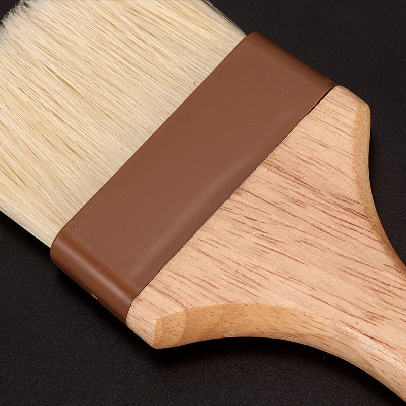Food grade wooden handle heat resistant kitchen Cookware Bakeware Baking Cooking BBQ Barbecue Pastry Oil Brush pig hair brush
