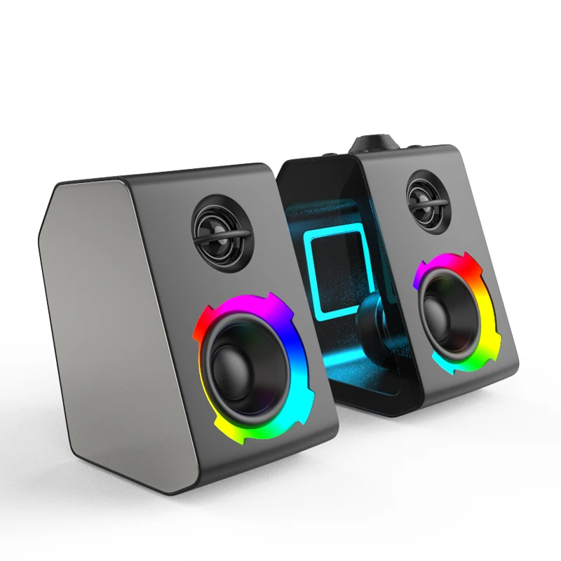 Лучшие продажи двойной RGB игровой динамик с прозрачным объемным звуком активный для компьютера