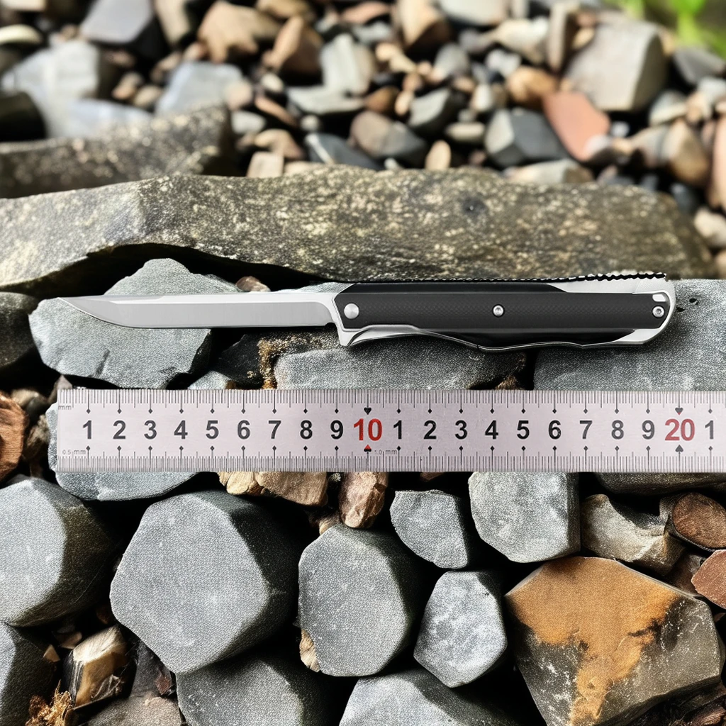 CNC Carbon Fiber Handle D2 Blade Tactical Pocket Knife with Camping OEM Customization Supported