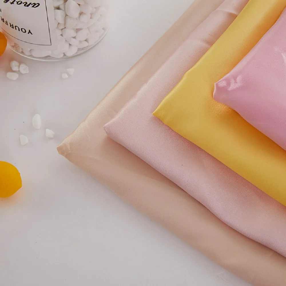 
2021 Hot Sale 100%Polyester Stretch Dyed Silk Stain Fabric Width 59inch For Sleeping Suit 