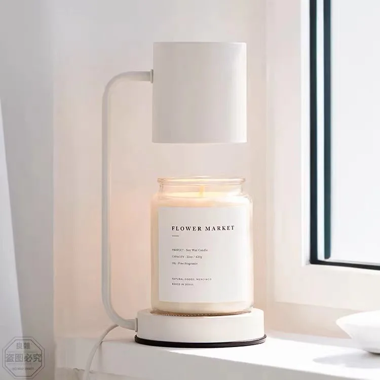 Adjustable Switch Wax Melt Burners Candle Heater Brightness Control Glass Electric Flameless Light Candle Warmer Lamp With Timer