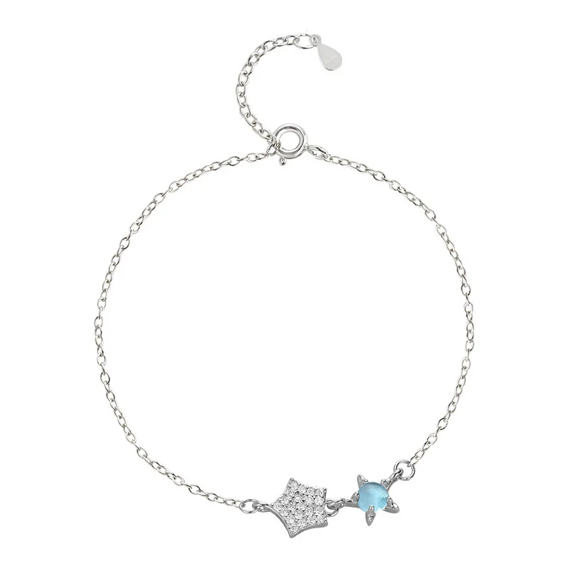 S925 Sterling Silver Planet Bracelet Female Star Moon Small Fresh Handicraft Gift