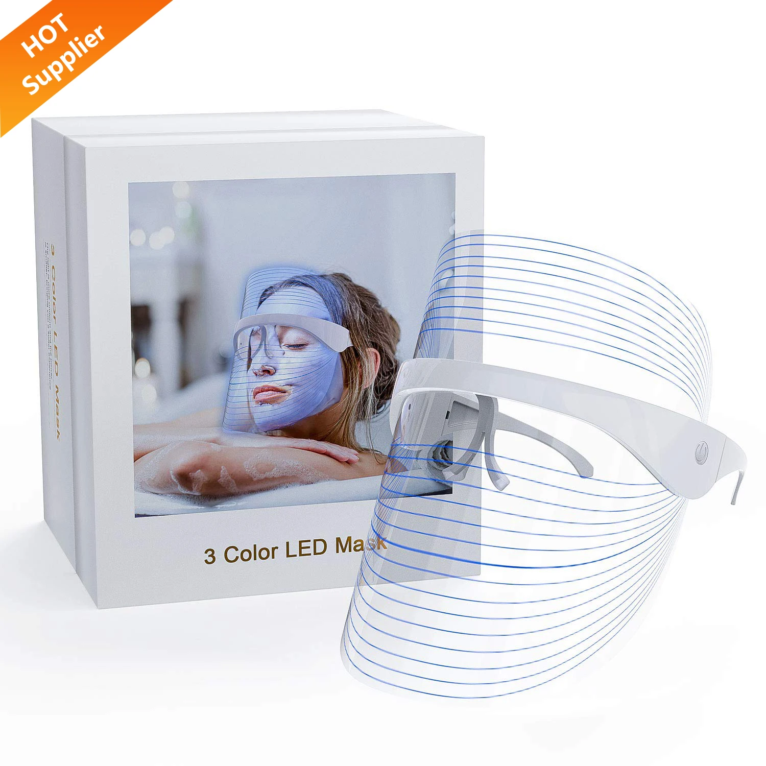 ODM/OEM 3 color light facial photon beauty device LED light facial mask for facial recovery and anti-aging
