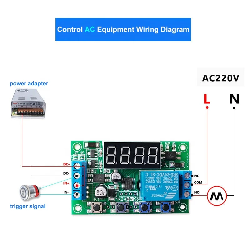 5V/12V/24V Timer Delay 1 channel YYC-2S Multifunction Timing Cycle Circuit Switch High Precision 0.01S Time Delay Module