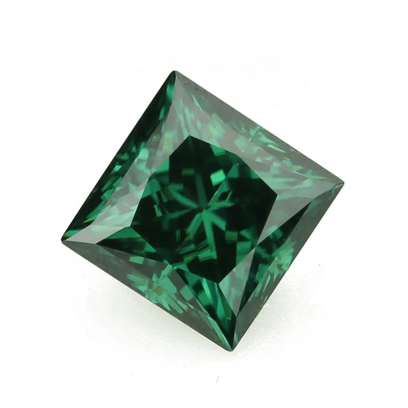 Intense Green Color Princess Square Moissanite Diamond Graceful Fashion Classic 5*5mm-9*9mm