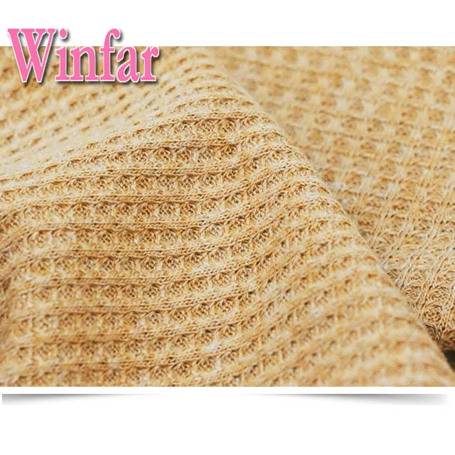 plain jersey polyester cotton elastane waffle knitted fabric polyester