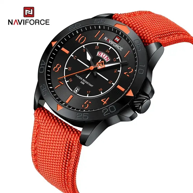 NAVIFORCE 9204N watch luxury men wristwatch fashion business clock waterproof  leather quartz men  watches Wrist watch