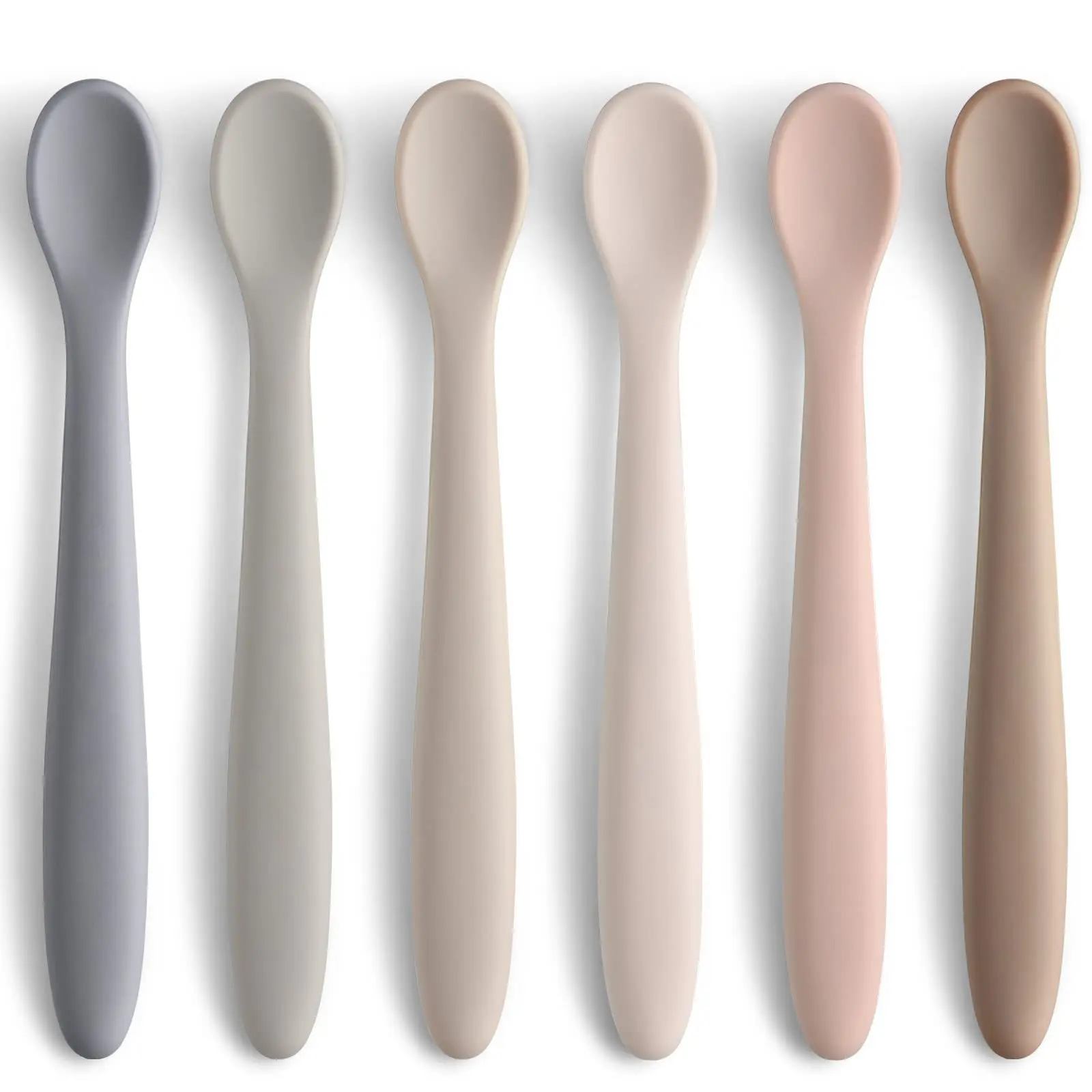 Wholesale Portable Bendable and reusable multicolor baby silicone feeding spoon